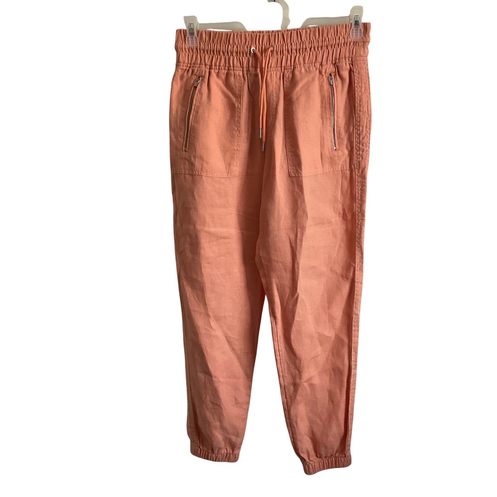 Athleta 100%‎ Linen Cabo Linen Joggers - Light Orange - Size 6 Athleisure